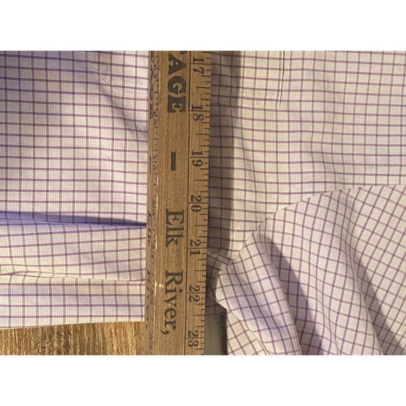 Brooks Brothers Shirt Mens XXL BUTTON DOWN Slim Fit Plaid Off White/PURPLE PLAID - Picture 11 of 11